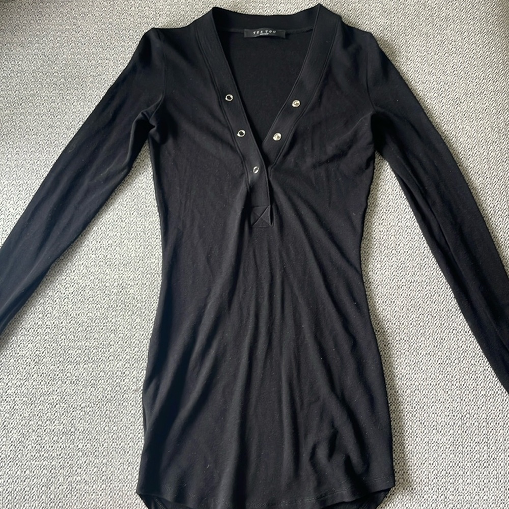 TeaYou Longsleeve Black Dress